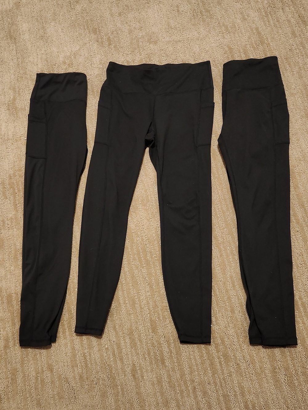 Black Stretch Pants Set Of 3